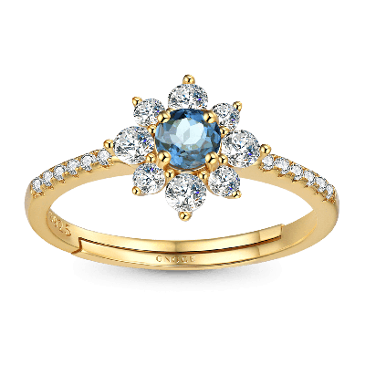 Anillo Flor de Topacio de la Naturaleza
