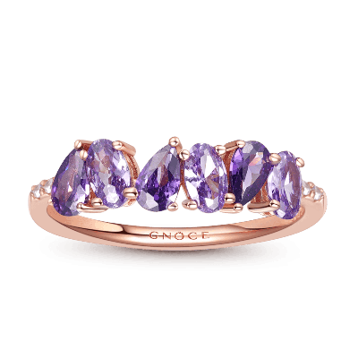 Anillo Púrpura Peal&Oval