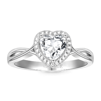 Anillo de promesa de corazón retorcido