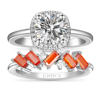 Anillo apilable de corte cuadrado