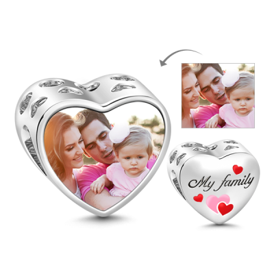 Collar con Foto del Corazón de la Familia