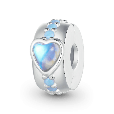 Charm de Clip Corazón Piedra Lunar