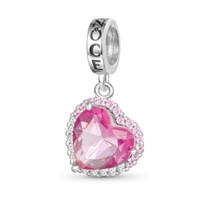Colgante en forma de corazón rosa degradado