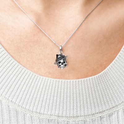 Collar Calavera con Sombrero