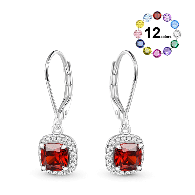 Pendientes Cuadrados de Piedra de Nacimiento