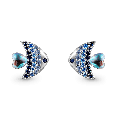 Pendientes de pez brillante