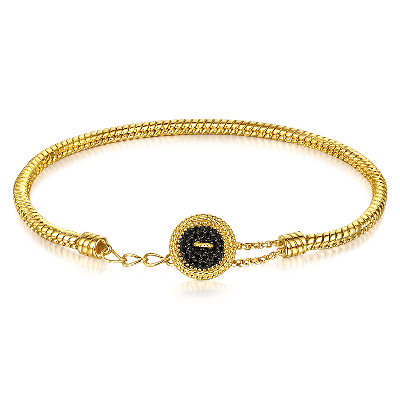 Pulsera Básica Botón Negro