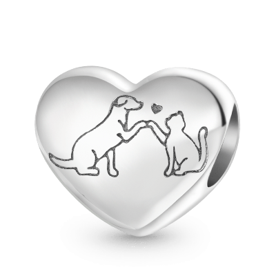 Colgante Corazón Gato y Perro
