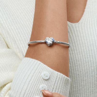 Pulsera Básica Grabable Flores Azules