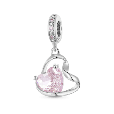 Colgante Cinta Corazón Rosa