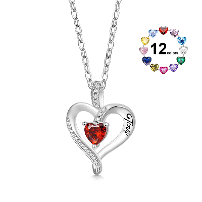 Collar Corazón Piedra de Nacimiento