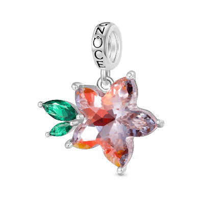 Amuleto de Sakura de Zircon Rosa