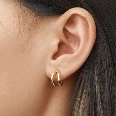 Pendientes De Aro Doble De Oro
