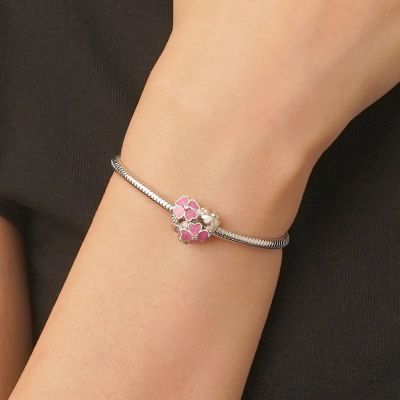 Colgante Corazón Trébol Rosa Cuatro Hojas