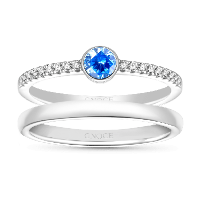 Juego De Anillos Apilables De Aguamarina
