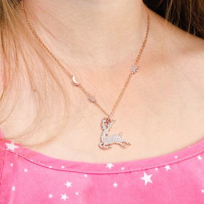 Collar Alce Plata De Ley