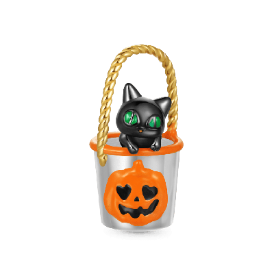 Charm Gato Negro de Concha Natural