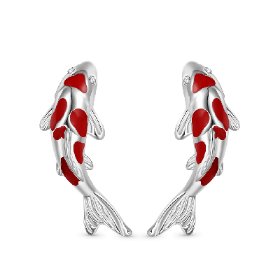 Pendientes Pez Koi Rojo