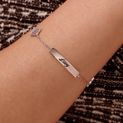 Pulsera Trébol de Cuatro Hojas Grabable