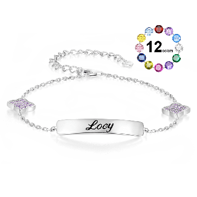Pulsera Trébol de Cuatro Hojas Grabable