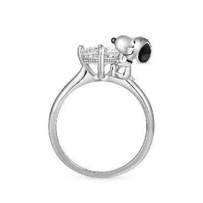 Anillo de diamante blanco Peanuts Snoopy Hug