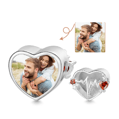 Charm Foto ECG Ondulaciones Corazón Piedra de Nacimiento