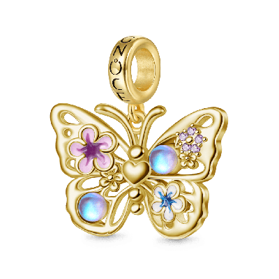 Colgante de Piedra de Luna Mariposa Brillante
