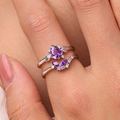 Anillos Apilables Mariposa Morada