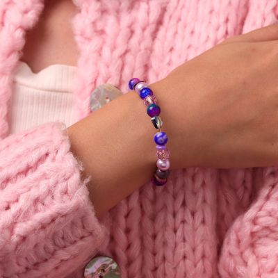 Pulsera de Abalorios DIY Morada