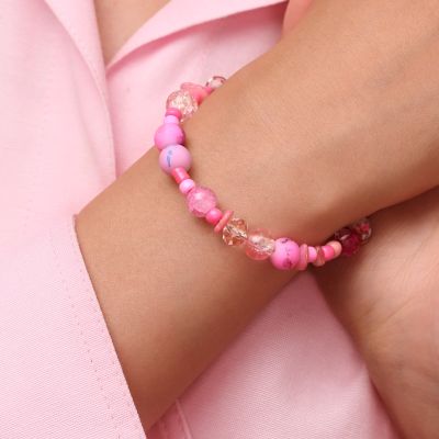 Pulsera de Abalorios Cracked Rosa