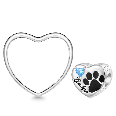 Loving Pet Paw Photo Charm