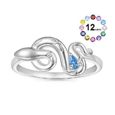 Anillo de Piedra de Nacimiento Serpiente del Zodiaco