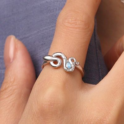 Anillo de Piedra de Nacimiento Serpiente del Zodiaco