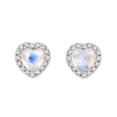 Pendientes Corazón Piedra Luna