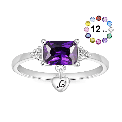 Anillo de Diamantes de Imitación Morado