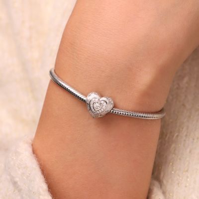Charm Corazón Esmerilado Brillante