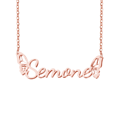 Collar con Nombre Alas de Mariposa