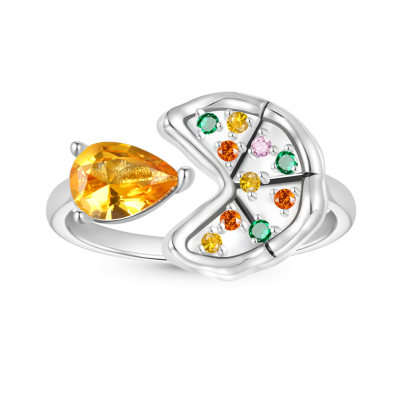 Anillo Pizza CZ Pera Multicolor