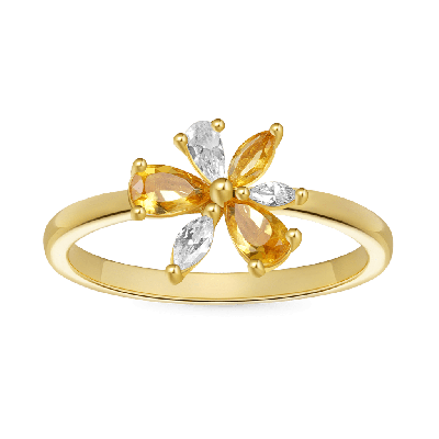 Anillo Flor Citrino Marquesa