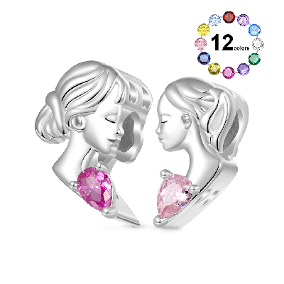 Charm Doble Corazón Madre e Hija
