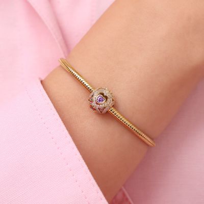 Charm Infinito Amor Redondo bañado en Oro de 18k
