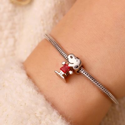 Peanuts Snoopy Charm  Rayas Manga Corta