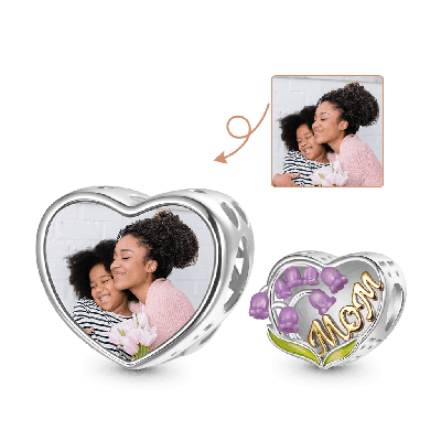 Charm con Foto Corazón Lirio del Valle