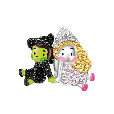 Wicked Charm Elphaba & Glinda con Diamantes Pavé