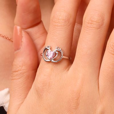 Anillo Corazón Huella Bebé