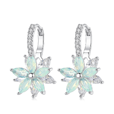 Pendientes Colgantes Flor de Cristal