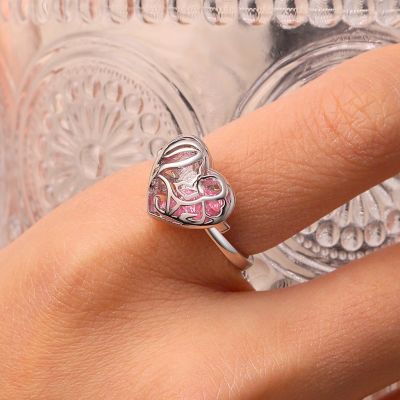Anillo Corazón Hueco con Diamantes