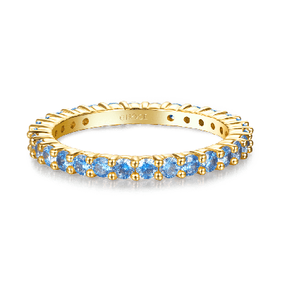 Anillo Aguamarina Corte Redondo