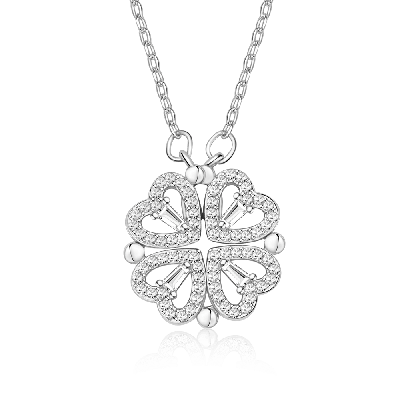 Collar Trébol Hoja Cuádruple Plata