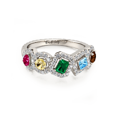 Anillo de Cuerda Trenzada Halo de Formas Mixtas